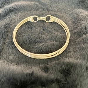 Sterling Silver Multi-Layer Bangle Bracelet
